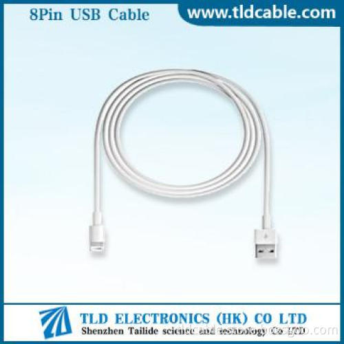 White USB 8pin Cable for iPhone 5
